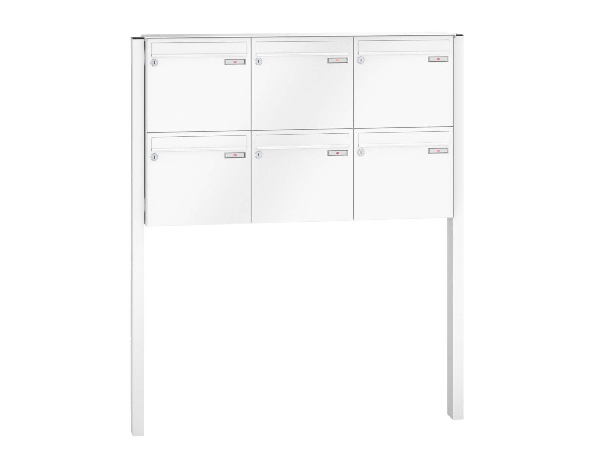 BASIC Verkehrsweiß RAL 9016 6 Briefkästen